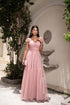 VESTIDO DECOTE TRIANGULO TULE BRILHANTE VESTIDO DE FESTA PETRA FINA ROSE P